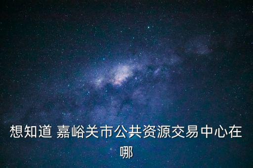 想知道 嘉峪關(guān)市公共資源交易中心在哪
