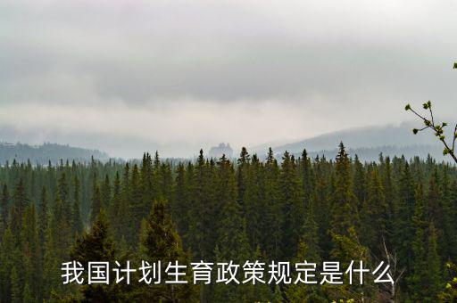 國家生育政策，我國計劃生育政策規定是什么