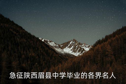 急征陜西眉縣中學畢業的各界名人