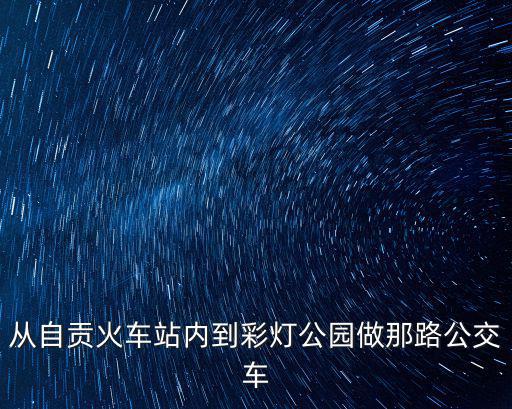 自貢彩燈公園，在自貢乘幾路公車到彩燈公園