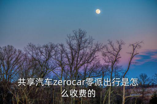 共享汽車zerocar零派出行是怎么收費(fèi)的