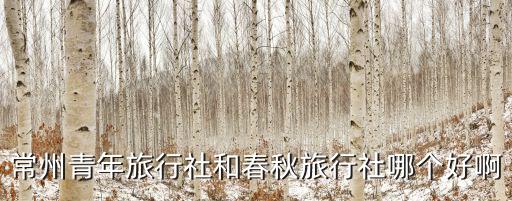 常州青旅，常州青年旅行社和春秋旅行社哪個(gè)好啊