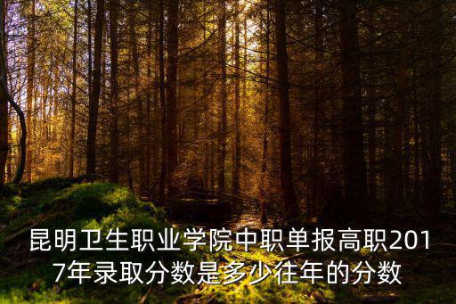 昆明衛(wèi)生職業(yè)學(xué)院中職單報(bào)高職2017年錄取分?jǐn)?shù)是多少往年的分?jǐn)?shù)