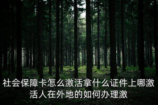 社會保障卡怎么激活拿什么證件上哪激活人在外地的如何辦理激