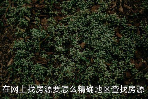 在網(wǎng)上找房源要怎么精確地區(qū)查找房源