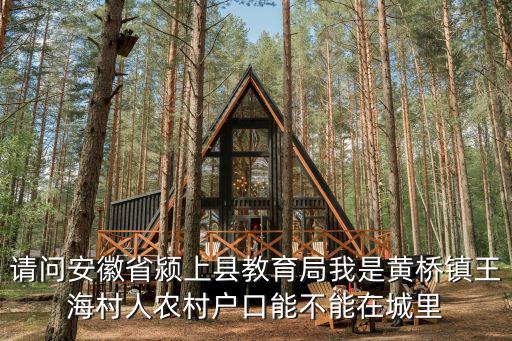 潁上教育局，請問安徽省潁上縣教育局我是黃橋鎮(zhèn)王海村人農(nóng)村戶口能不能在城里