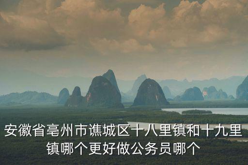 安徽省亳州市譙城區十八里鎮和十九里鎮哪個更好做公務員哪個
