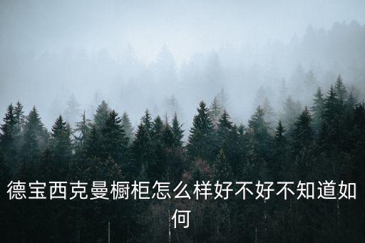 德寶西克曼櫥柜怎么樣好不好不知道如何