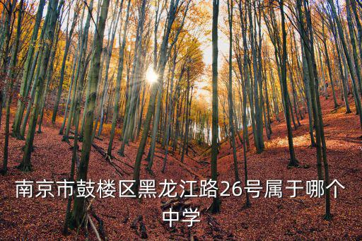 南京市鼓樓區黑龍江路26號屬于哪個中學