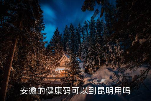 安徽的健康碼可以到昆明用嗎