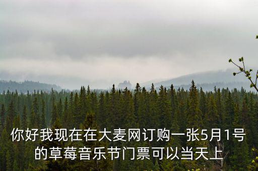 你好我現(xiàn)在在大麥網(wǎng)訂購一張5月1號(hào)的草莓音樂節(jié)門票可以當(dāng)天上