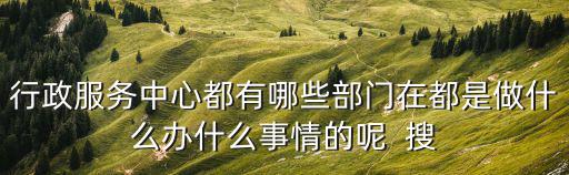 行政服務中心都有哪些部門在都是做什么辦什么事情的呢  搜