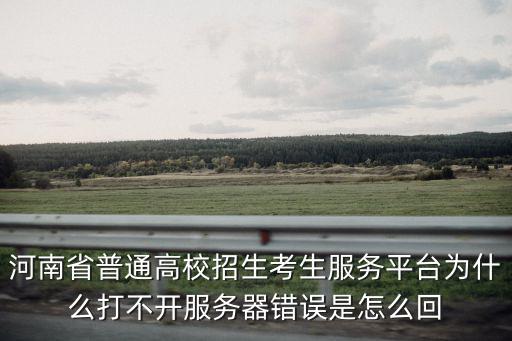 河南省普通高校招生考生服務平臺為什么打不開服務器錯誤是怎么回