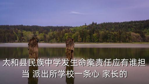 太和縣民族中學發生命案責任應有誰擔當 派出所學校一條心 家長的