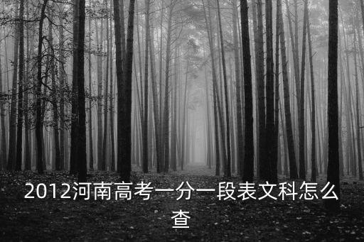 2012河南高考一分一段表文科怎么查