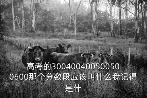 分數段，高考的300400400500500600那個分數段應該叫什么我記得是什