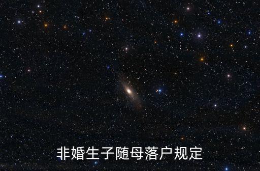 非婚生子隨母落戶規定