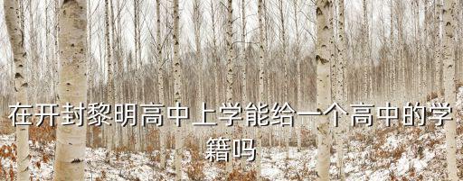 開封黎明高中，開封黎明高中簡介