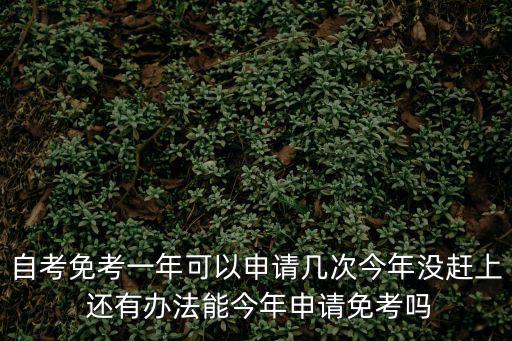 自考免考一年可以申請(qǐng)幾次今年沒趕上 還有辦法能今年申請(qǐng)免考嗎