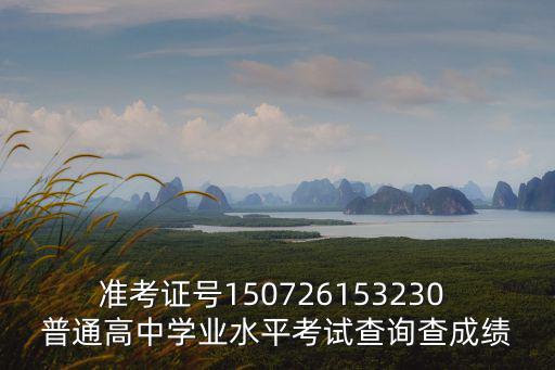 準考證號150726153230 普通高中學業水平考試查詢查成績