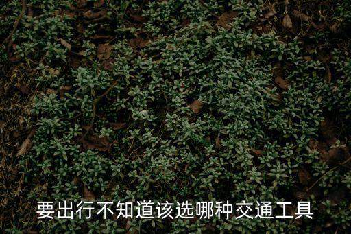 要出行不知道該選哪種交通工具
