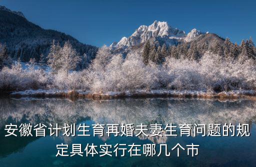 安徽省計(jì)劃生育再婚夫妻生育問題的規(guī)定具體實(shí)行在哪幾個(gè)市