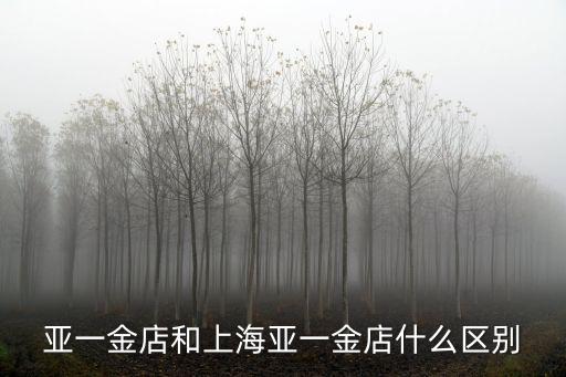 亞一金店和上海亞一金店什么區別