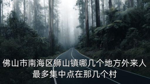 佛山市南海區獅山鎮哪幾個地方外來人最多集中點在那幾個村