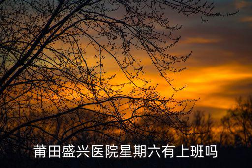 莆田盛興醫院星期六有上班嗎