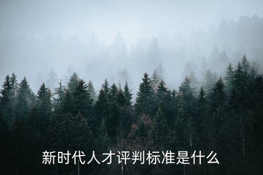 新時代人才評判標準是什么