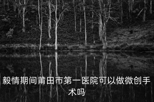 毅情期間莆田市第一醫院可以做微創手術嗎