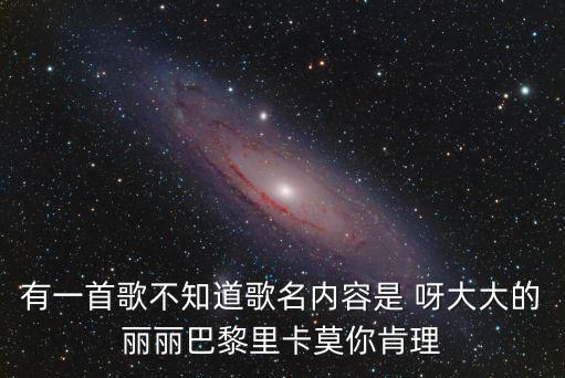 有一首歌不知道歌名內容是 呀大大的麗麗巴黎里卡莫你肯理