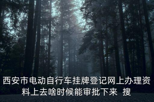 西安市電動(dòng)自行車(chē)掛牌登記網(wǎng)上辦理資料上去啥時(shí)候能審批下來(lái)  搜