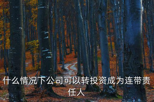 什么情況下公司可以轉投資成為連帶責任人