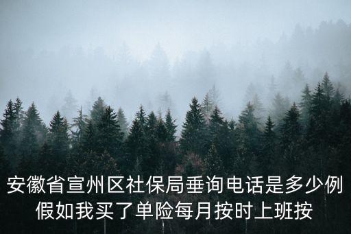 安徽省宣州區(qū)社保局垂詢電話是多少例假如我買了單險每月按時上班按