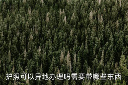 護照可以異地辦理嗎需要帶哪些東西
