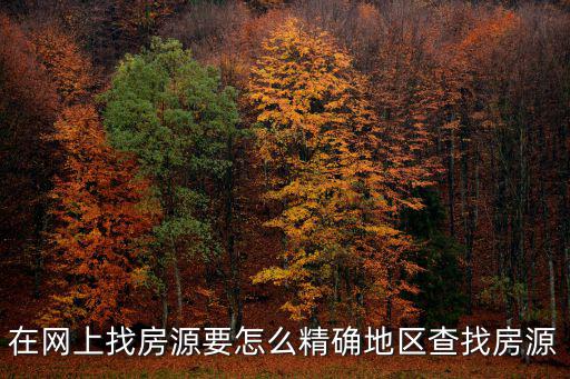 房源查詢(xún)，在網(wǎng)上找房源要怎么精確地區(qū)查找房源