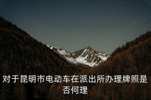 對于昆明市電動車在派出所辦理牌照是否何理