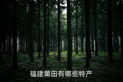 福建莆田有哪些特產