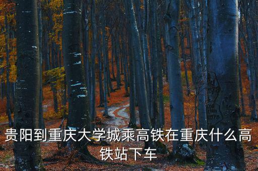 貴陽到重慶大學城乘高鐵在重慶什么高鐵站下車