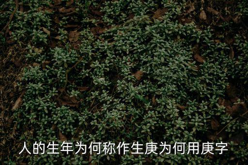 人的生年為何稱作生庚為何用庚字