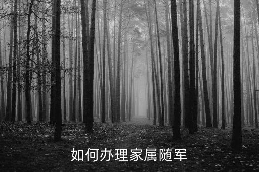 如何辦理家屬隨軍