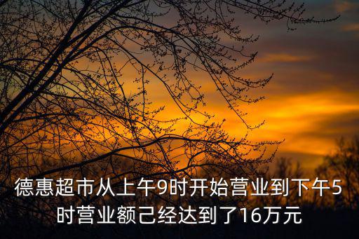 德惠超市從上午9時開始營業到下午5時營業額己經達到了16萬元