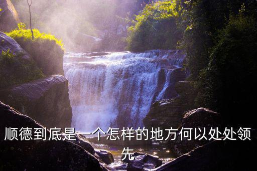 順德到底是一個怎樣的地方何以處處領先