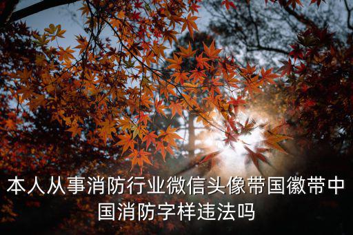 本人從事消防行業(yè)微信頭像帶國徽帶中國消防字樣違法嗎