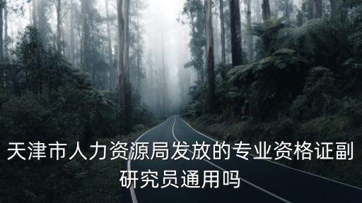 天津市人力資源局發放的專業資格證副研究員通用嗎