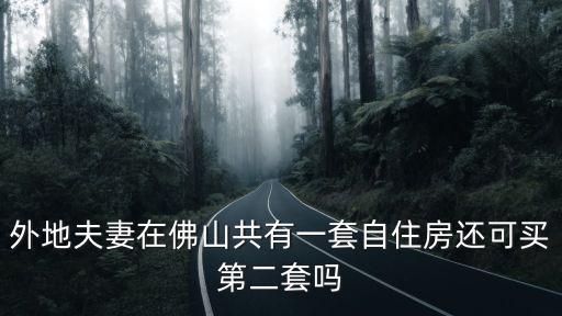 佛山市住建局，外地夫妻在佛山共有一套自住房還可買第二套嗎