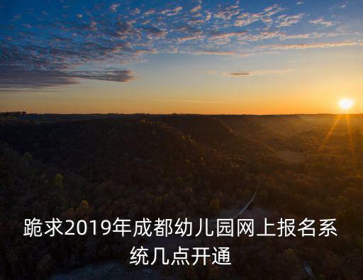 跪求2019年成都幼兒園網上報名系統幾點開通