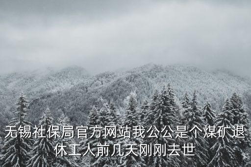 無錫社保局官方網站我公公是個煤礦退休工人前幾天剛剛去世