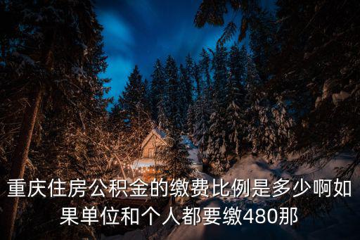公積金繳納比例基數，重慶住房公積金的繳費比例是多少啊如果單位和個人都要繳480那